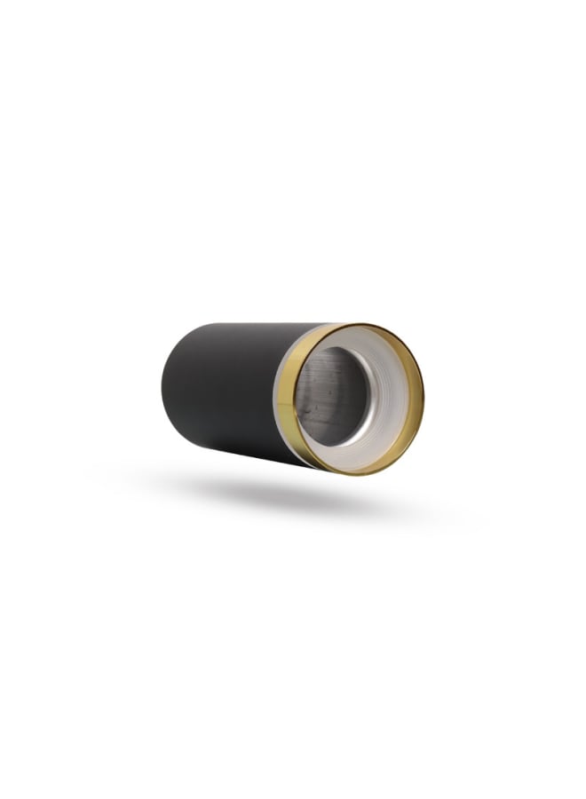 Jana Light Empty Black Aluminum Cylinder with Gold Ring & Acrylic Edge, 15×7 cm – Jana Light JN455 - Image 2